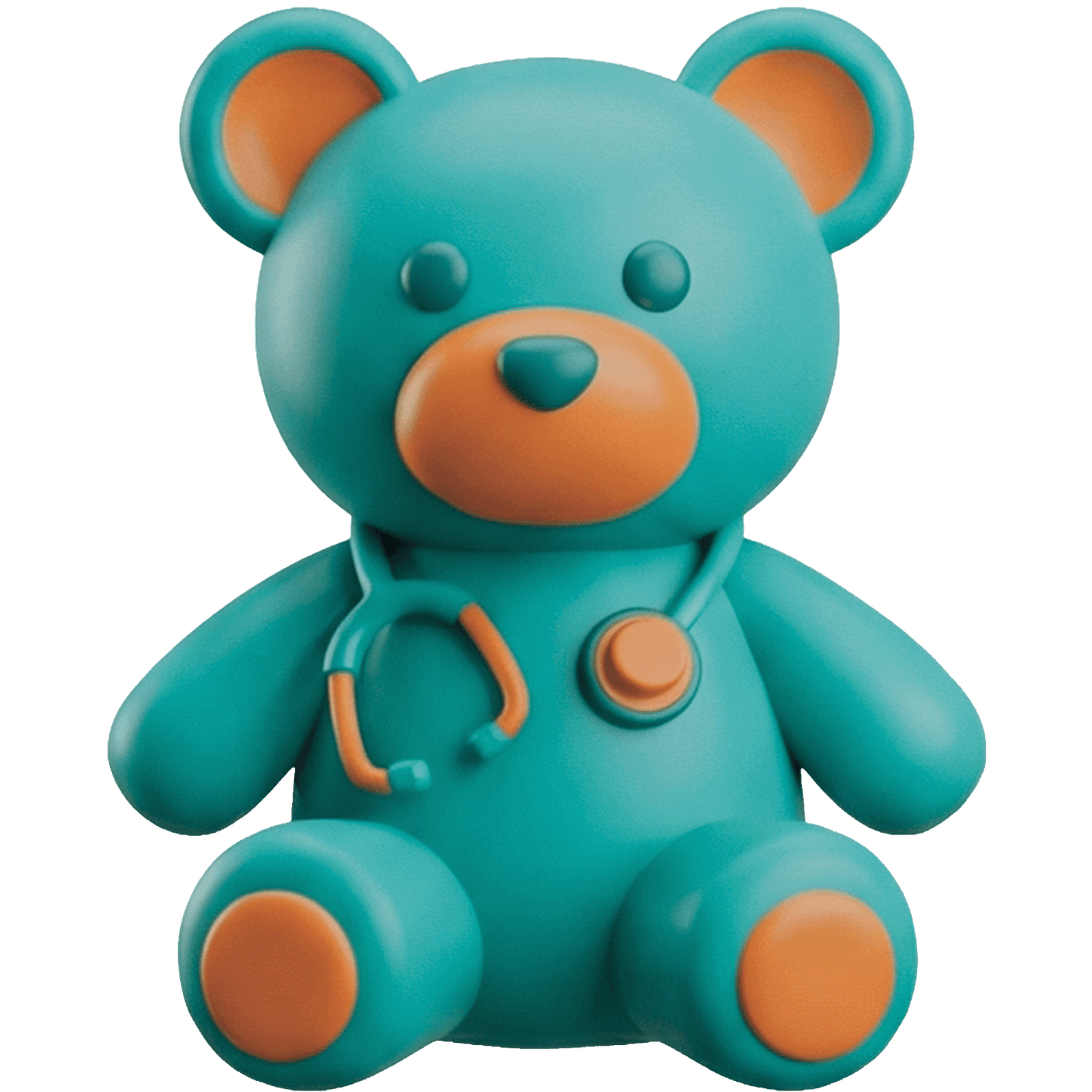 Ícono 3D de oso pediatra en Humus Connect, San Juan Bosco. Atención médica infantil, amable y segura para niños y bebés.
